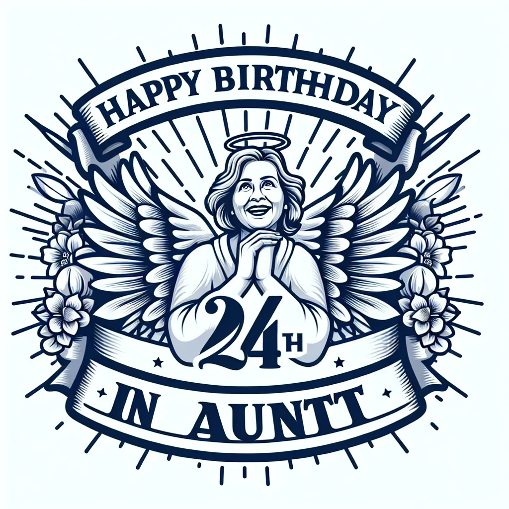 Happy 24th Birthday In Heaven Aunt with Gift Humorous Funny Style