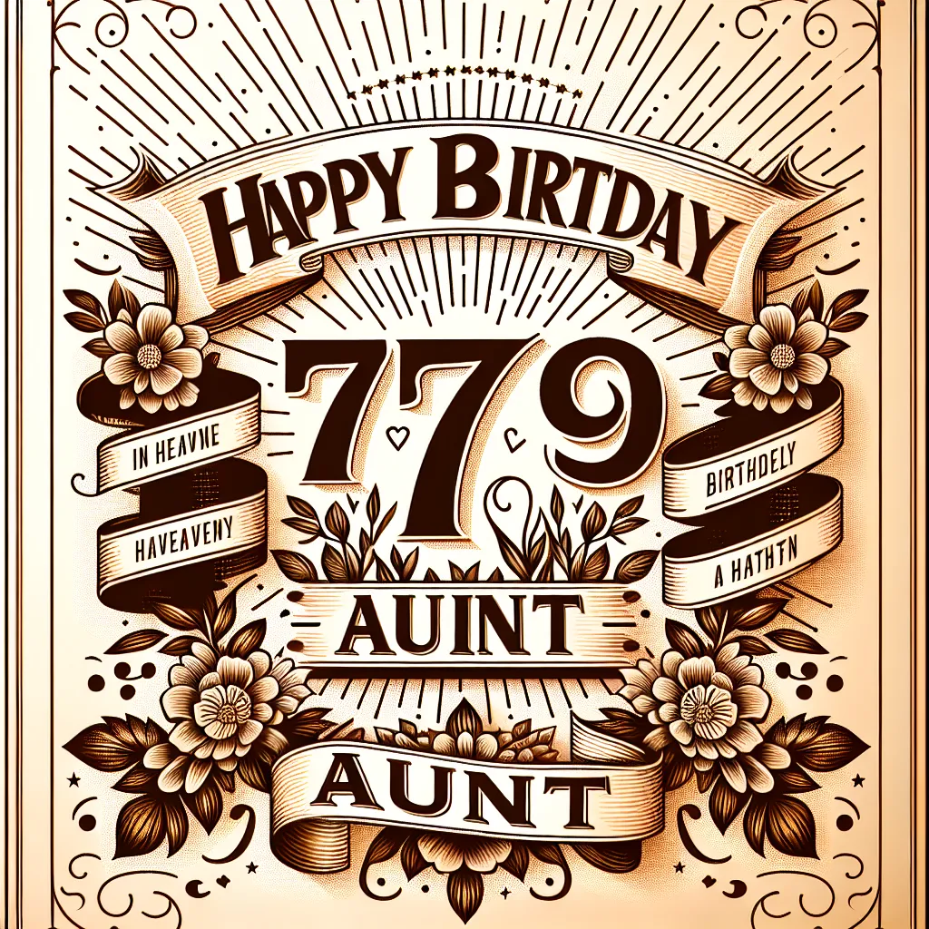 Happy 79th Birthday In Heaven Aunt with Ribbon Handcrafted DIY Style