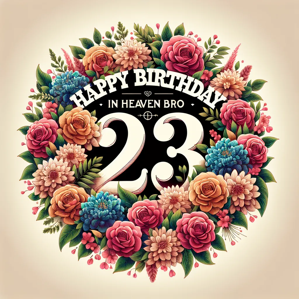 Happy 23rd Birthday In Heaven Bro with Flowers Nature Floral Style