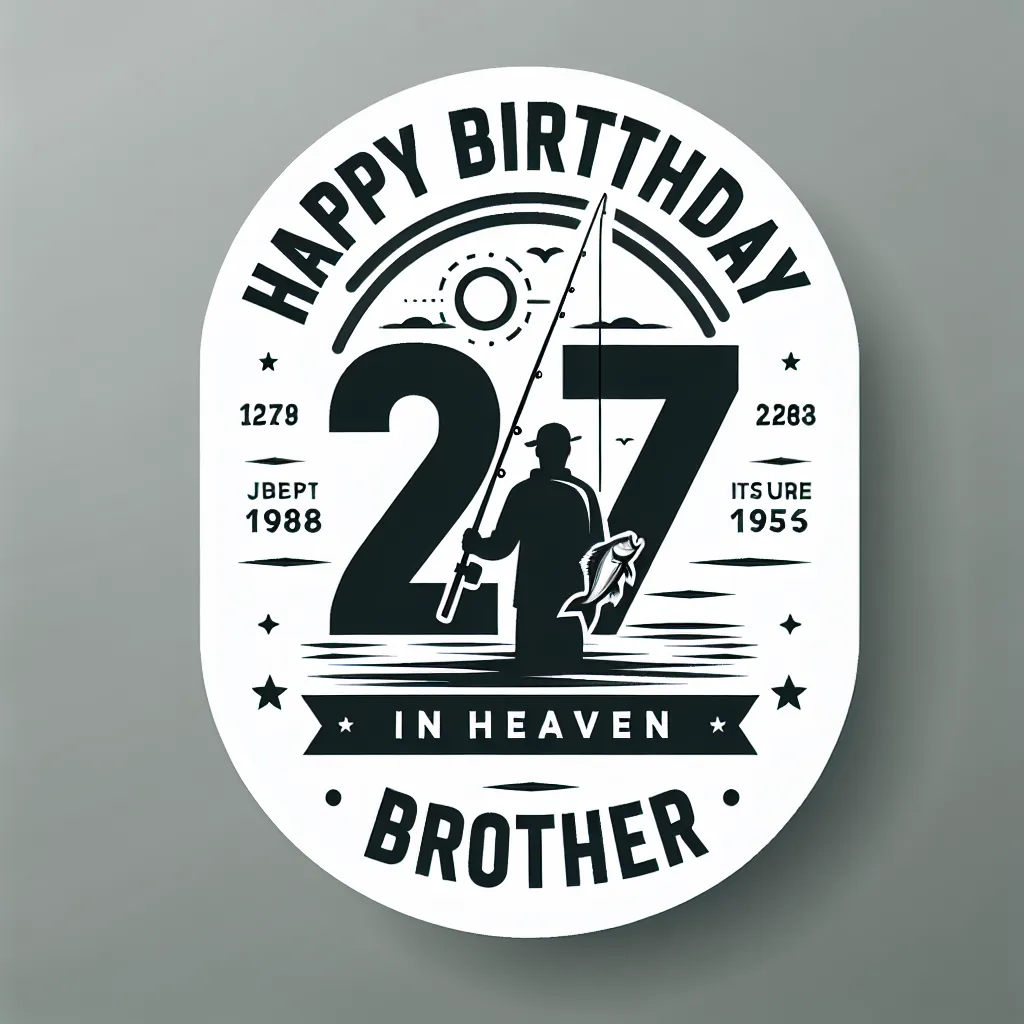 Happy 27th Birthday In Heaven Brother with Fisherman Modern Minimalist Style