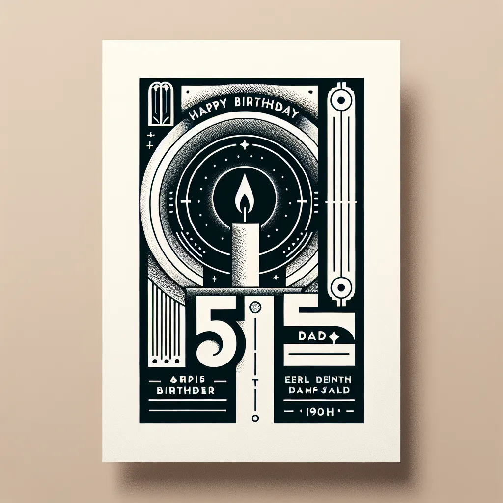 Happy 65th Birthday In Heaven Dad with Candle Modern Minimalist Style