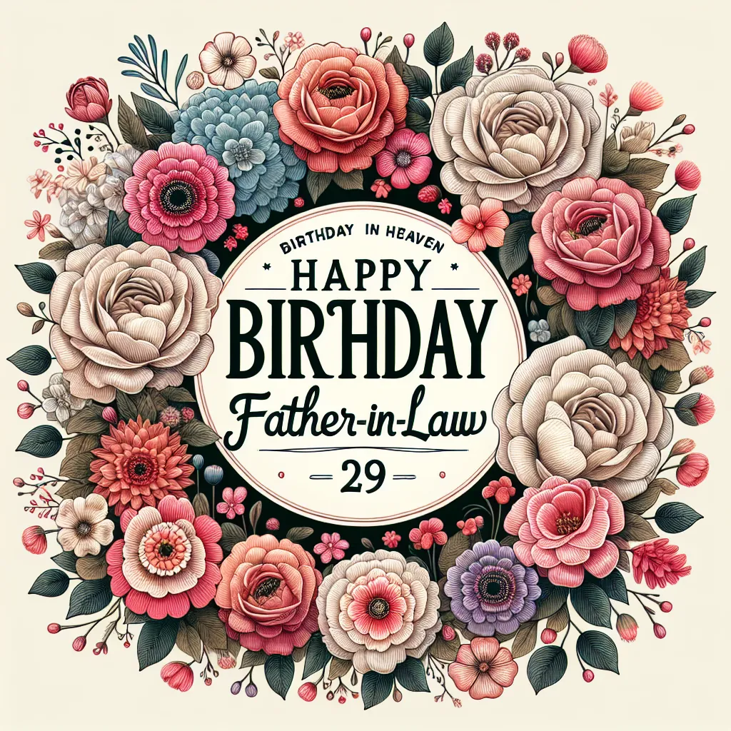 Happy 29th Birthday In Heaven Father-In-Law with Flowers Handcrafted DIY Style