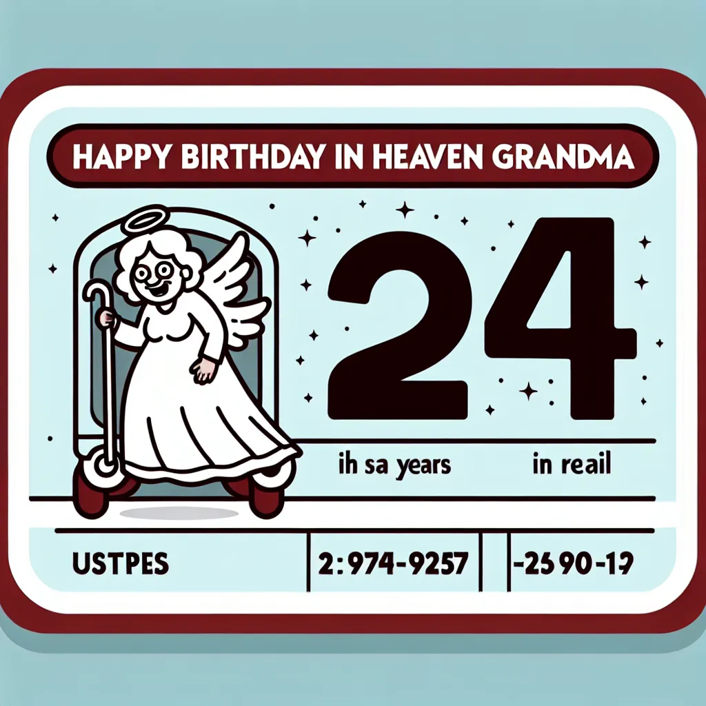 Happy 24th Birthday In Heaven Grandma with Train Humorous Funny Style