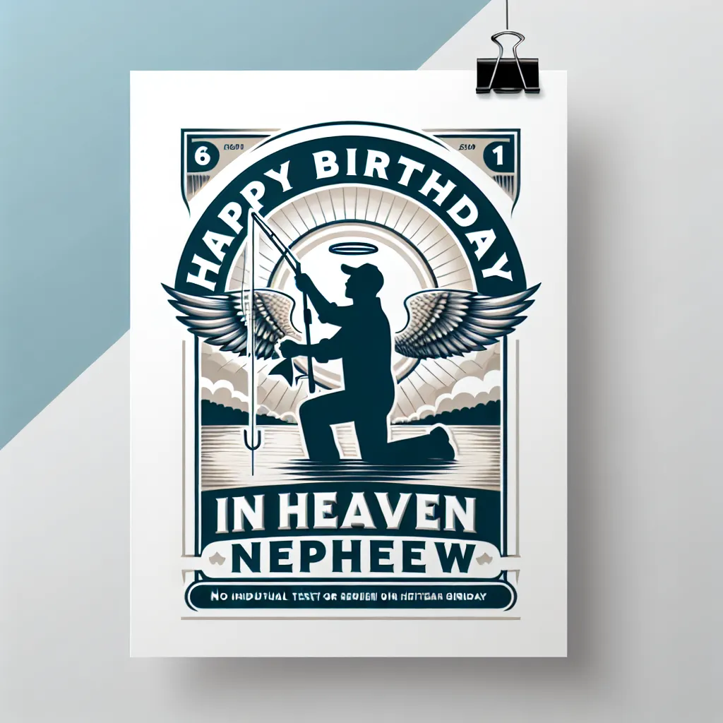 Happy 1st Birthday In Heaven Nephew with Fisherman Modern Minimalist Style