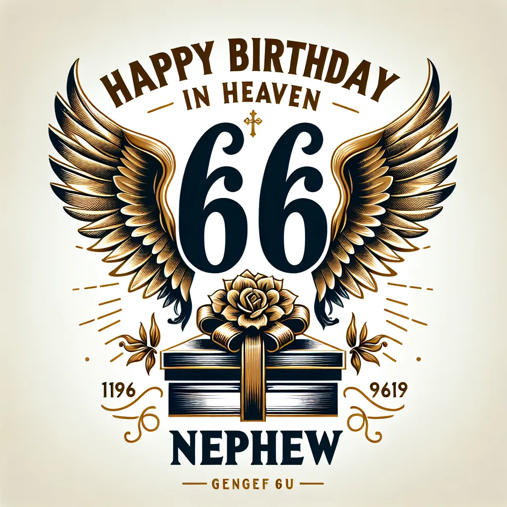 Happy 66th Birthday In Heaven Nephew with Gift Elegant Classic Style