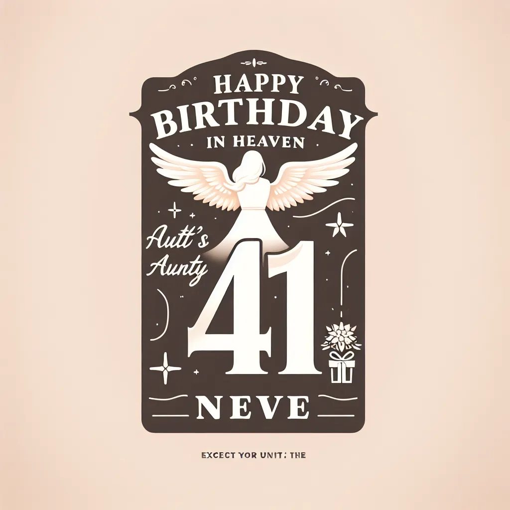 Happy 41st Birthday In Heaven Niece with Gift Modern Minimalist Style