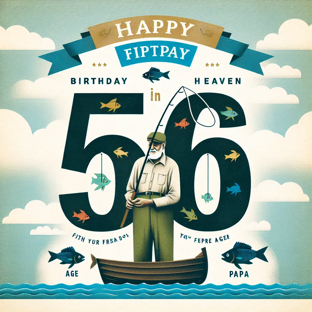 Happy 56th Birthday In Heaven Papa with Fisherman Handcrafted DIY Style