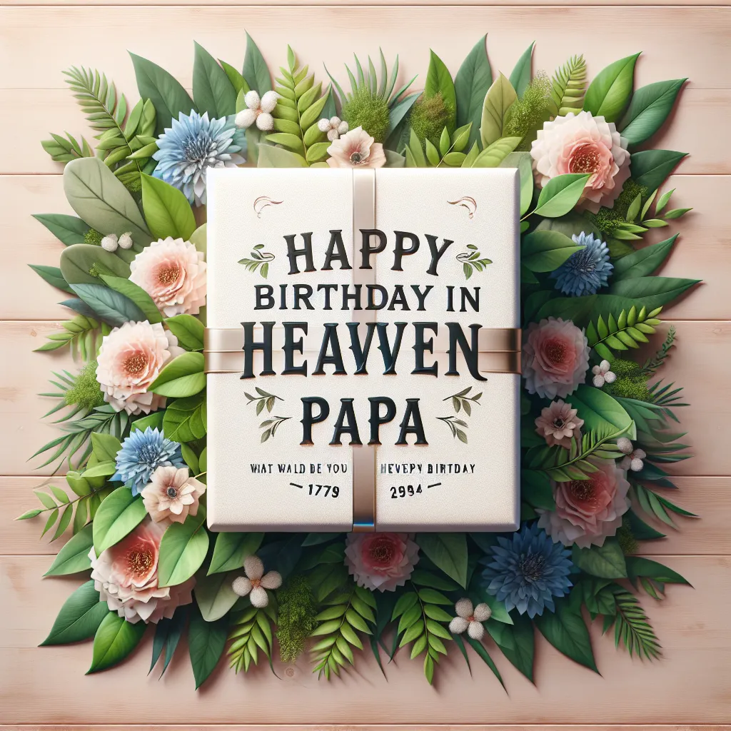 Happy 70th Birthday In Heaven Papa with Gift Nature Floral Style