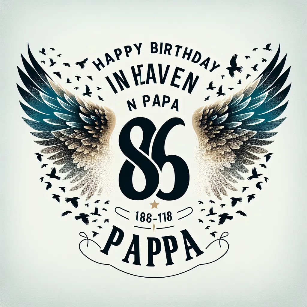 Happy 86th Birthday In Heaven Papa with Birds Abstract Art Style