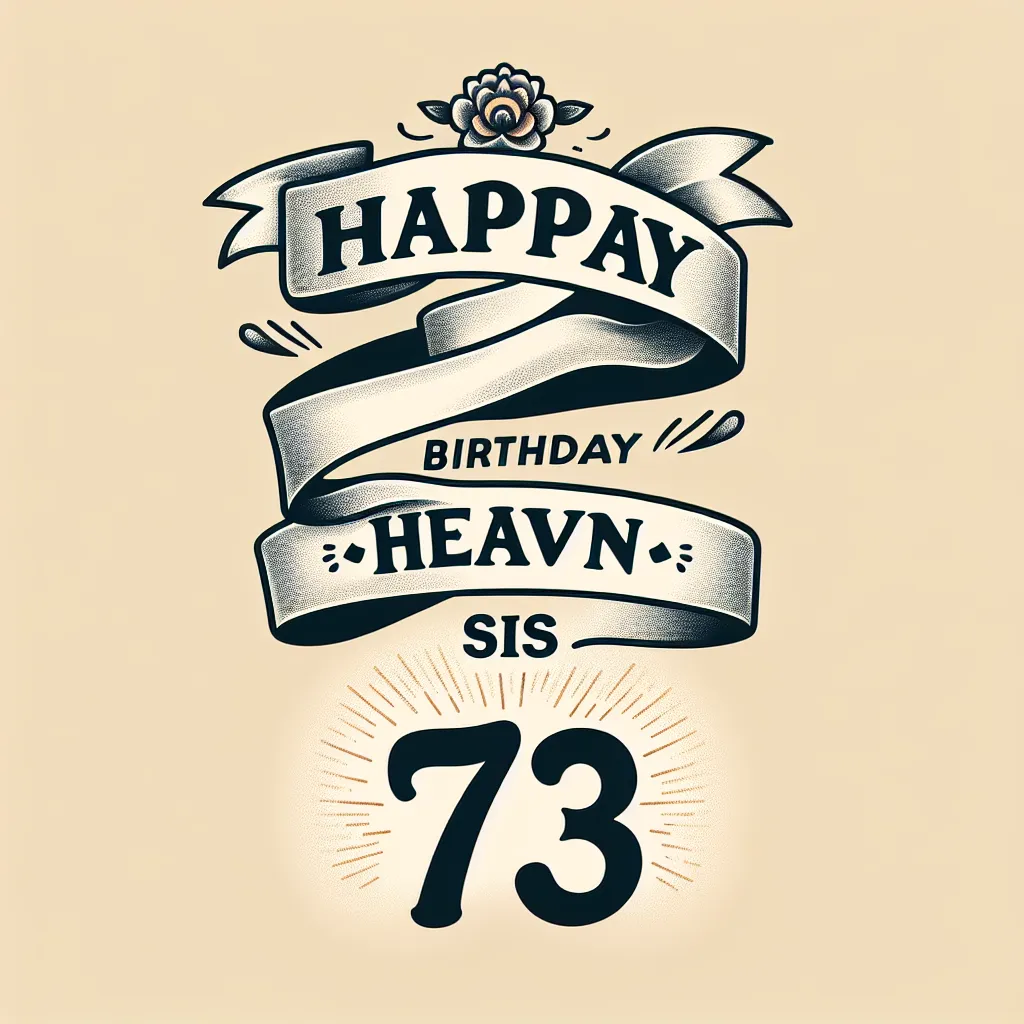 Happy 73rd Birthday In Heaven Sis with Ribbon Humorous Funny Style