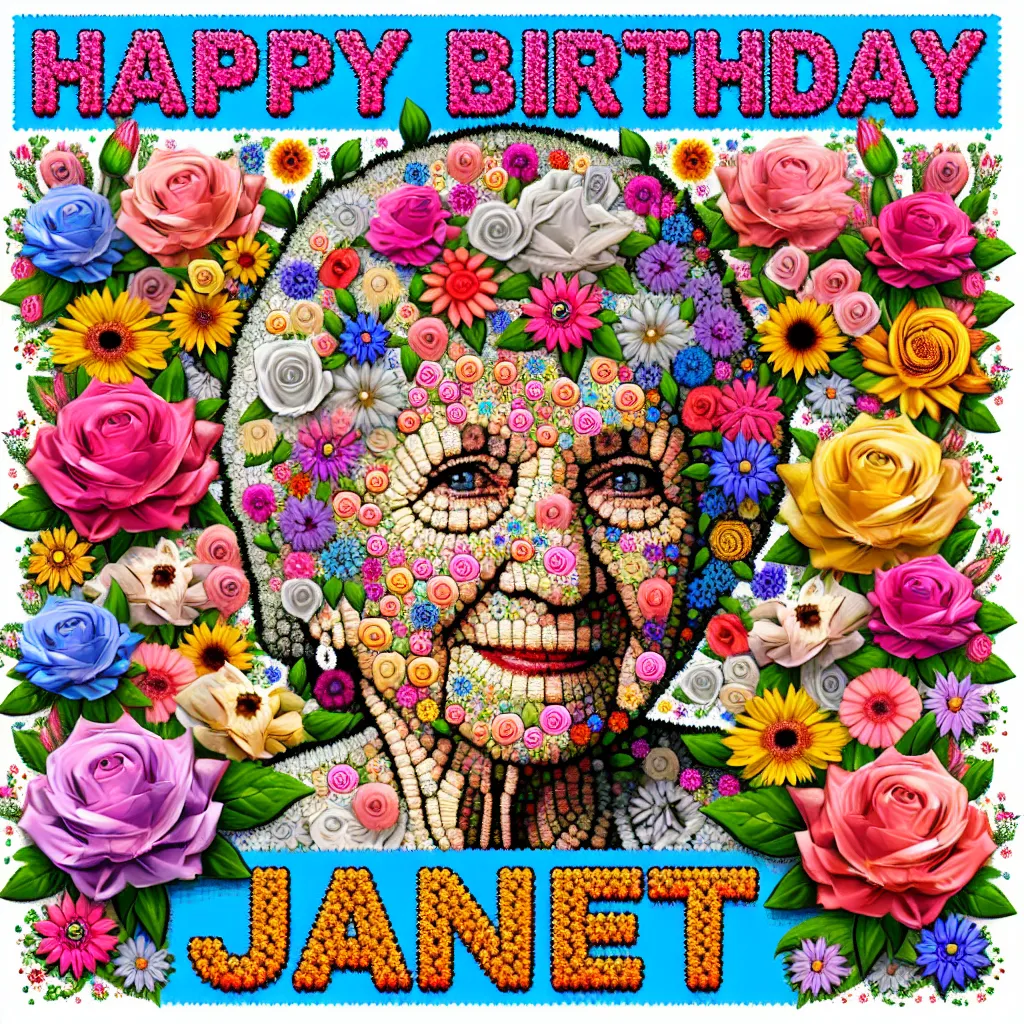 Happy 85th Birthday Janet with Flowers Humorous Funny Style