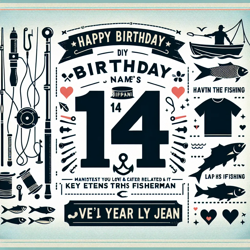 Happy 14th Birthday Jean with Fisherman Handcrafted DIY Style