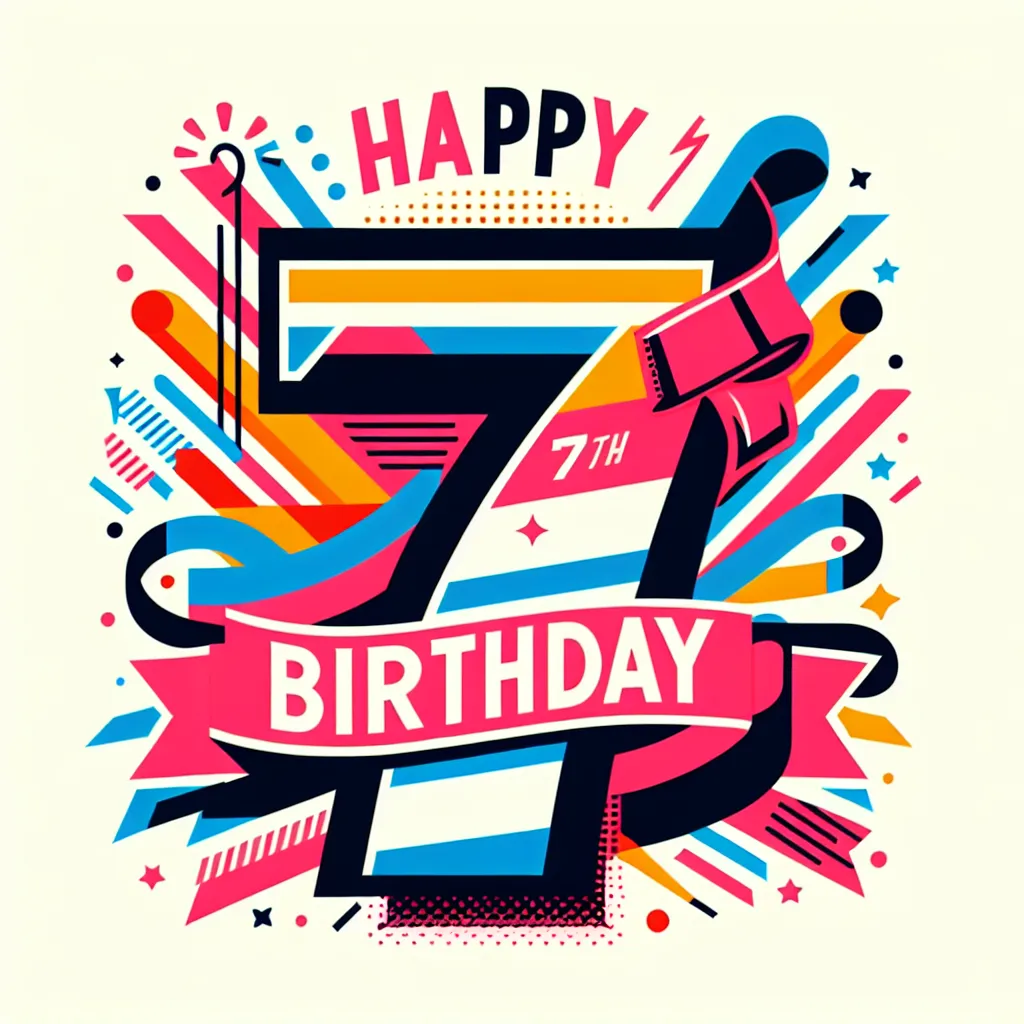 Happy 77th Birthday Jeffrey with Ribbon Pop Art Style