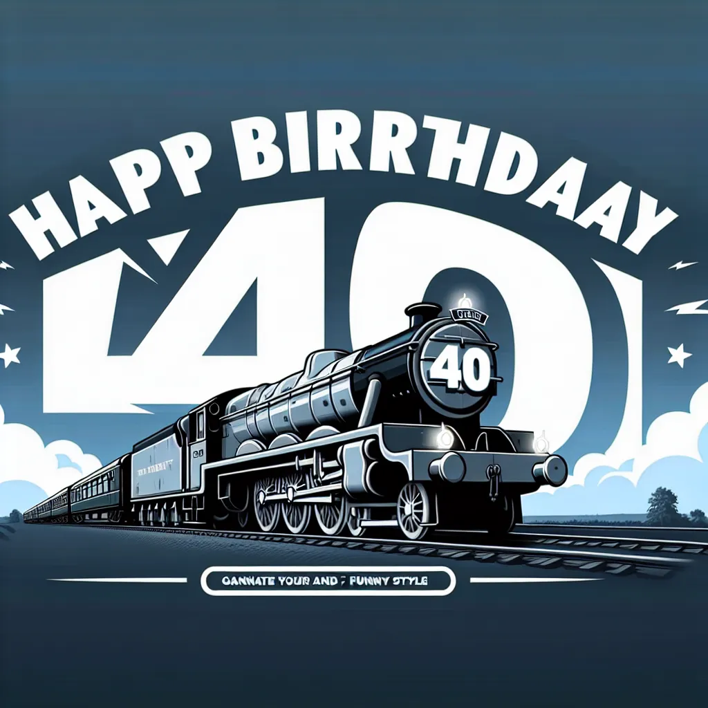 Happy 40th Birthday Jerry with Train Humorous Funny Style