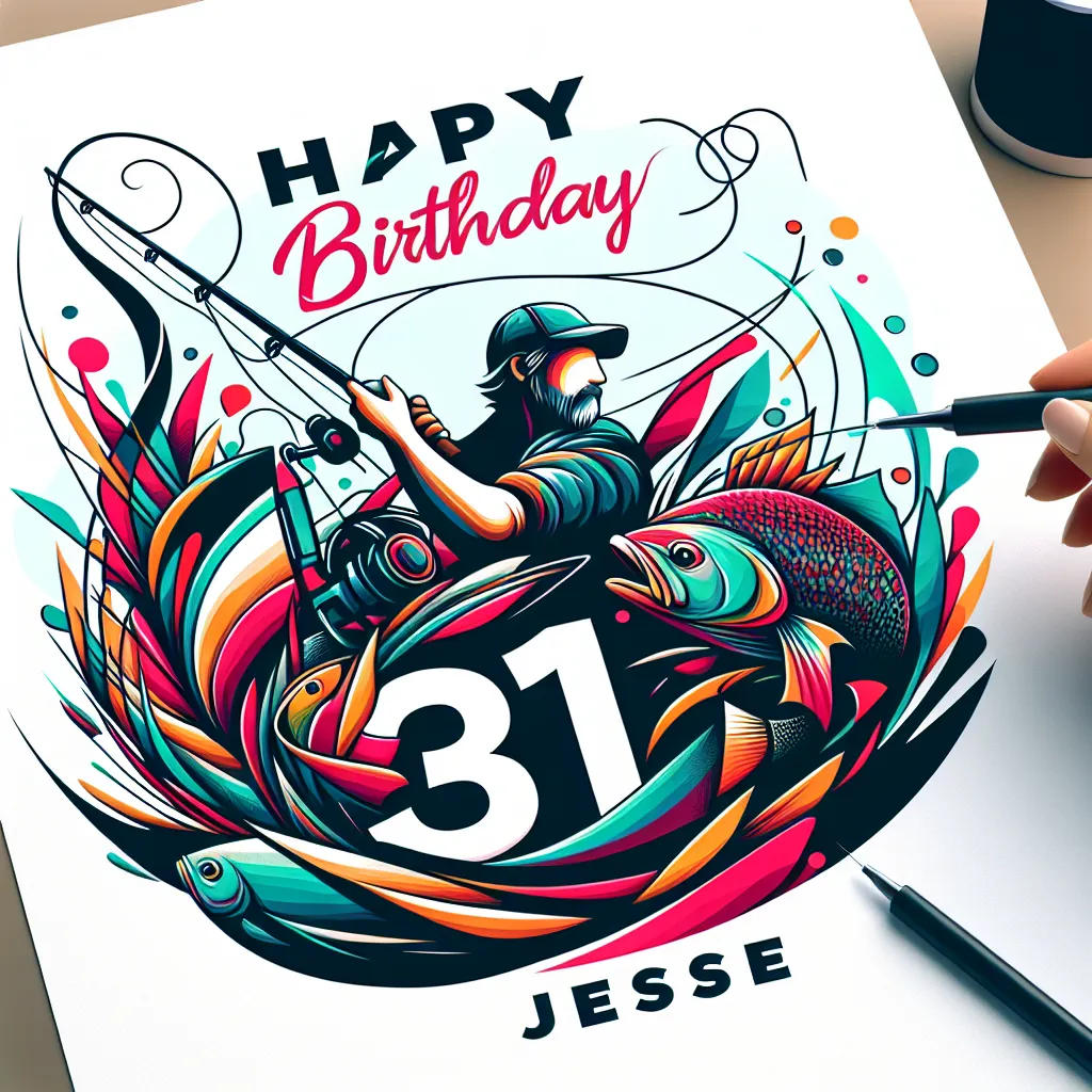 Happy 31st Birthday Jesse with Fisherman Abstract Art Style