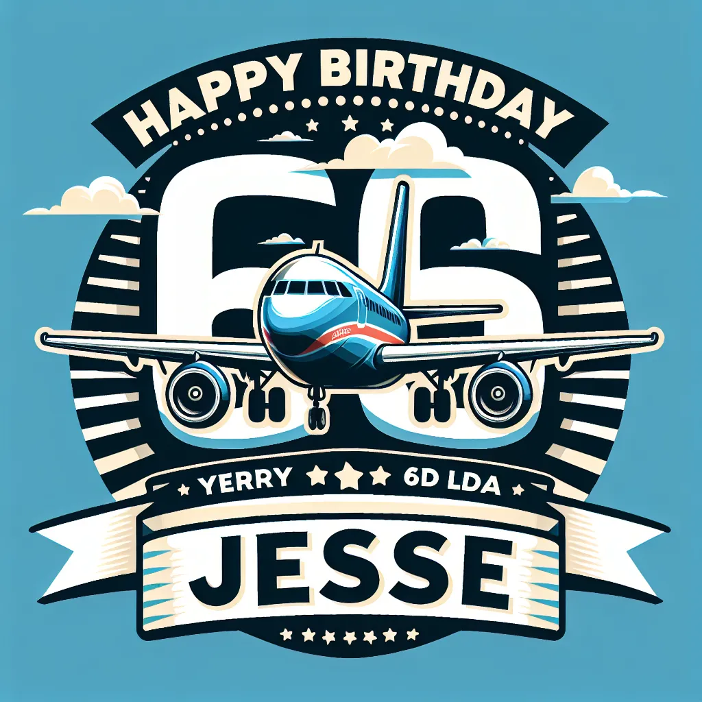 Happy 66th Birthday Jesse with Airplanes Humorous Funny Style