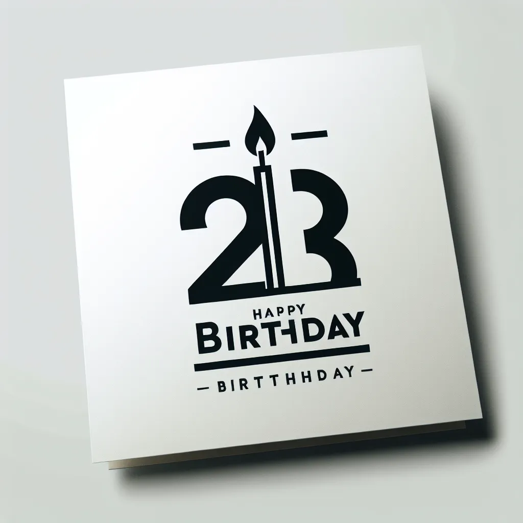 Happy 23rd Birthday John with Candle Modern Minimalist Style