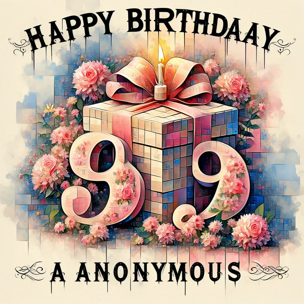 Happy 39th Birthday John with Gift Watercolor Style