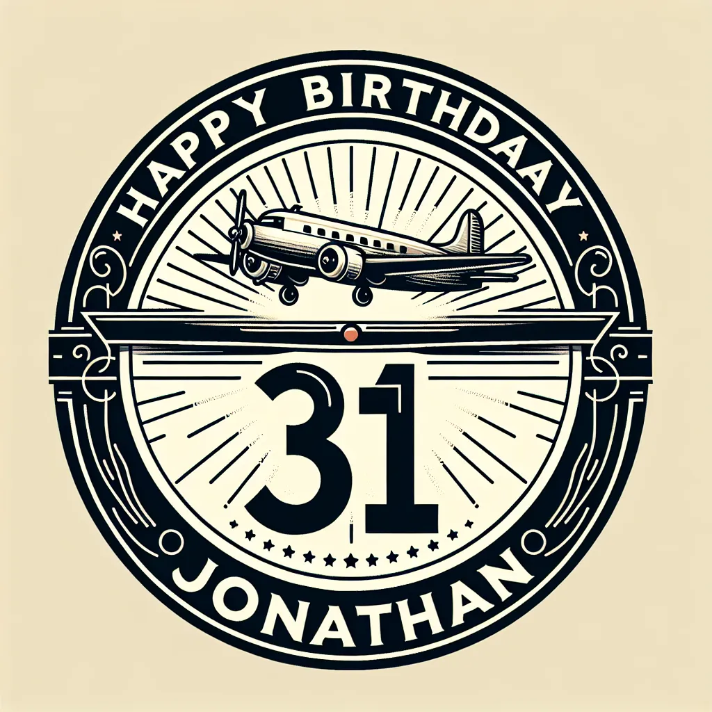 Happy 31st Birthday Jonathan with Airplanes Elegant Classic Style
