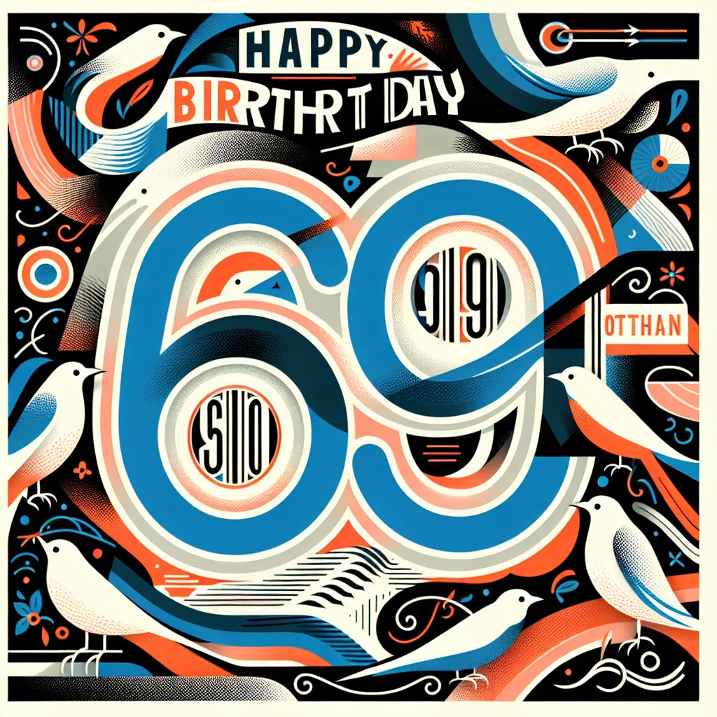 Happy 69th Birthday Jonathan with Birds Abstract Art Style