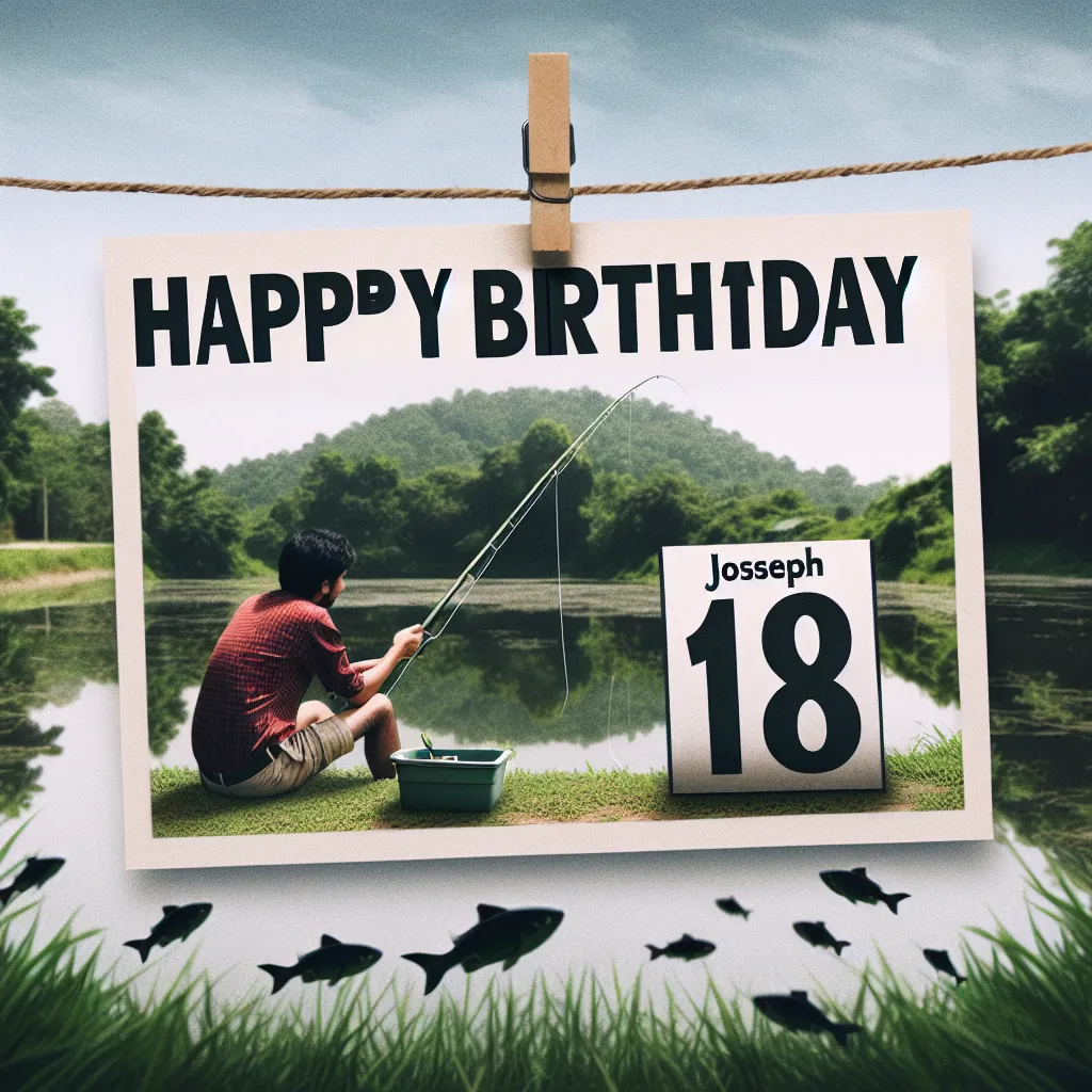 Happy 18th Birthday Joseph with Fisherman Humorous Funny Style