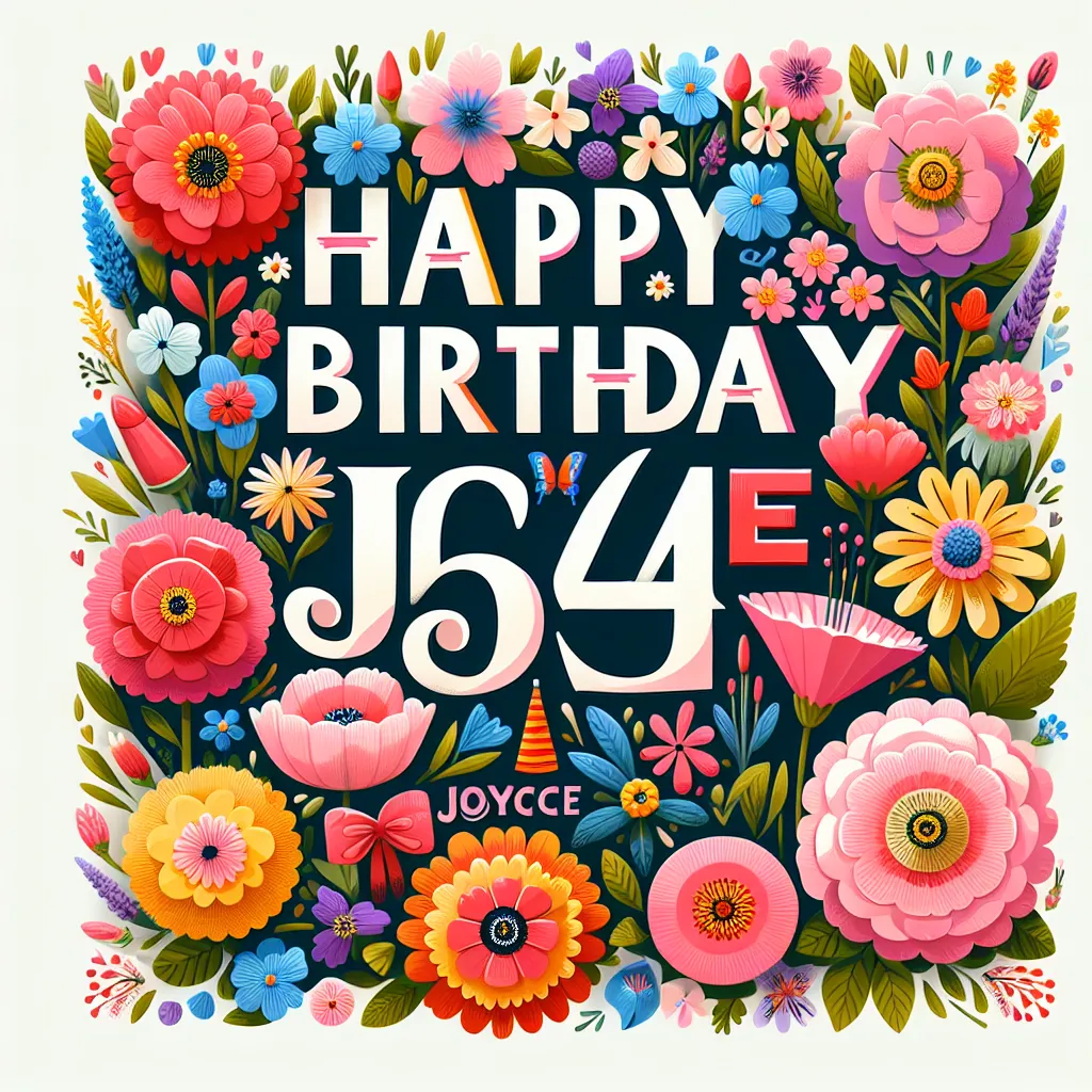 Happy 54th Birthday Joyce with Flowers Humorous Funny Style