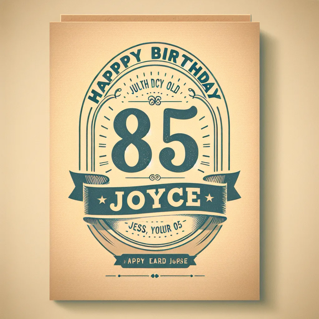 Happy 85th Birthday Joyce with Ribbon Vintage Nostalgic Style