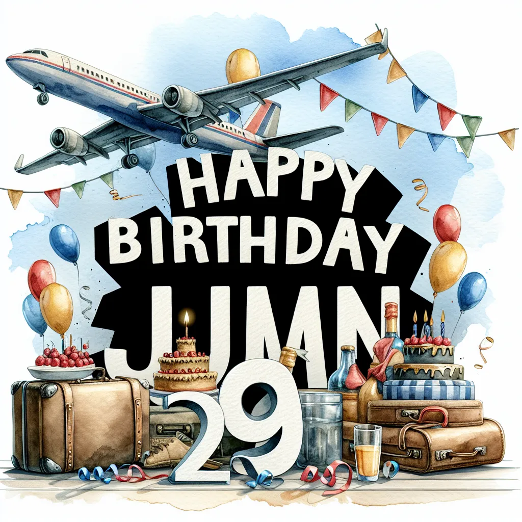 Happy 29th Birthday Juan with Airplanes Watercolor Style