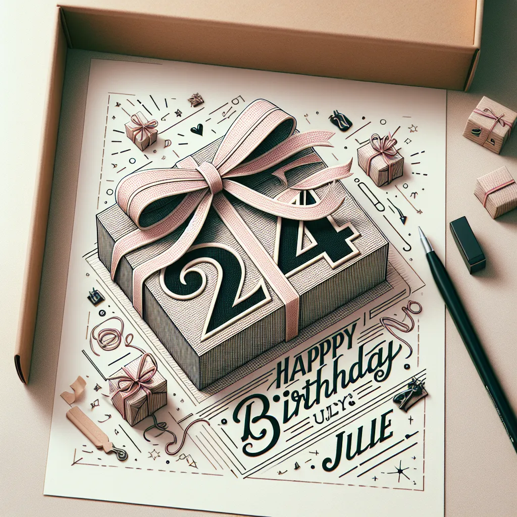 Happy 24th Birthday Julie with Gift Handcrafted DIY Style