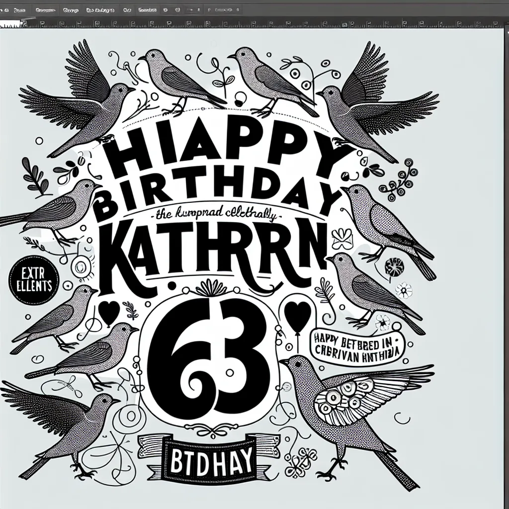 Happy 63rd Birthday Kathryn with Birds Humorous Funny Style