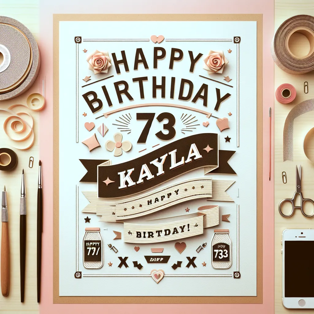 Happy 73rd Birthday Kayla with Ribbon Handcrafted DIY Style