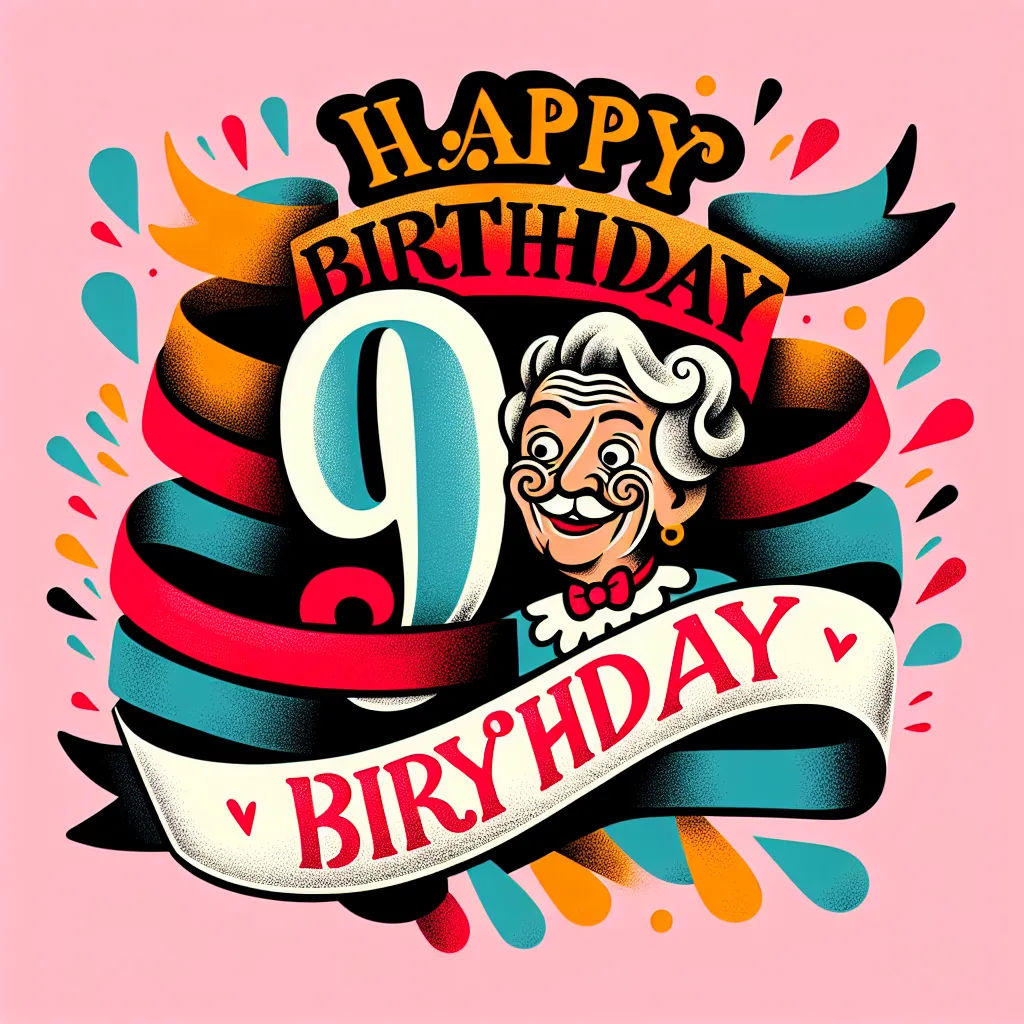 Happy 90th Birthday Kayla with Ribbon Humorous Funny Style