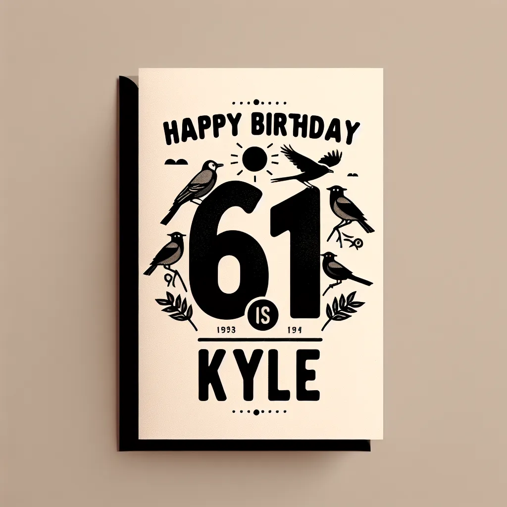 Happy 61st Birthday Kyle with Birds Modern Minimalist Style