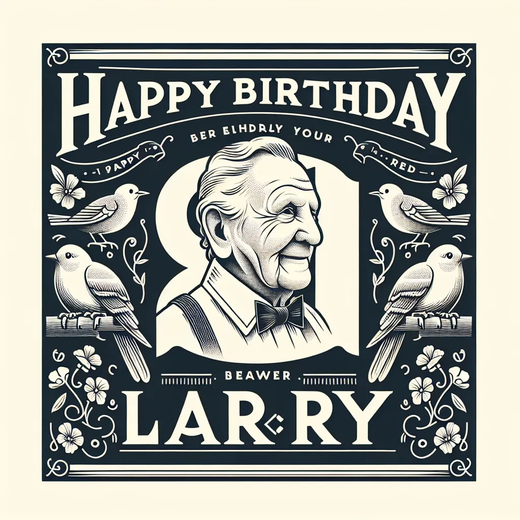 Happy 81st Birthday Larry with Birds Elegant Classic Style