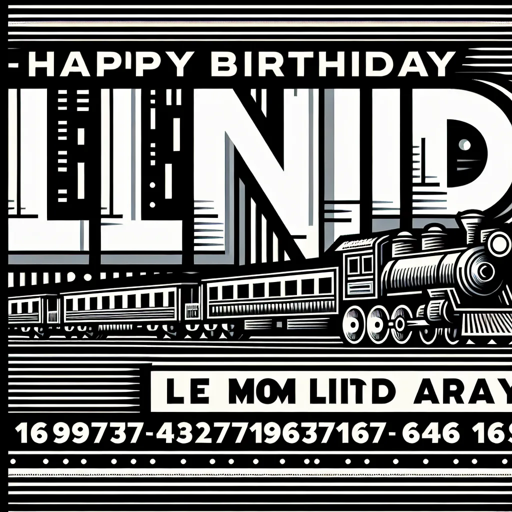 Happy 16th Birthday Linda with Train Pop Art Style