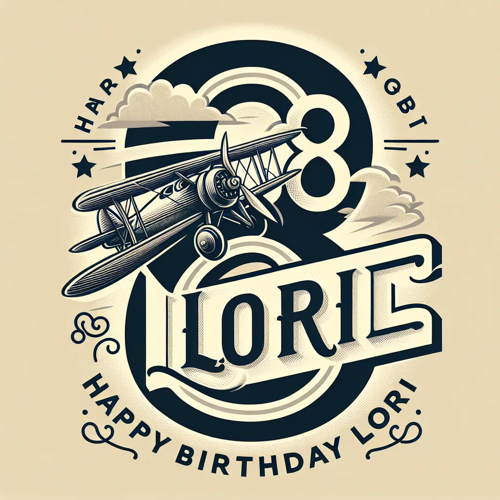 Happy 8th Birthday Lori with Airplanes Elegant Classic Style