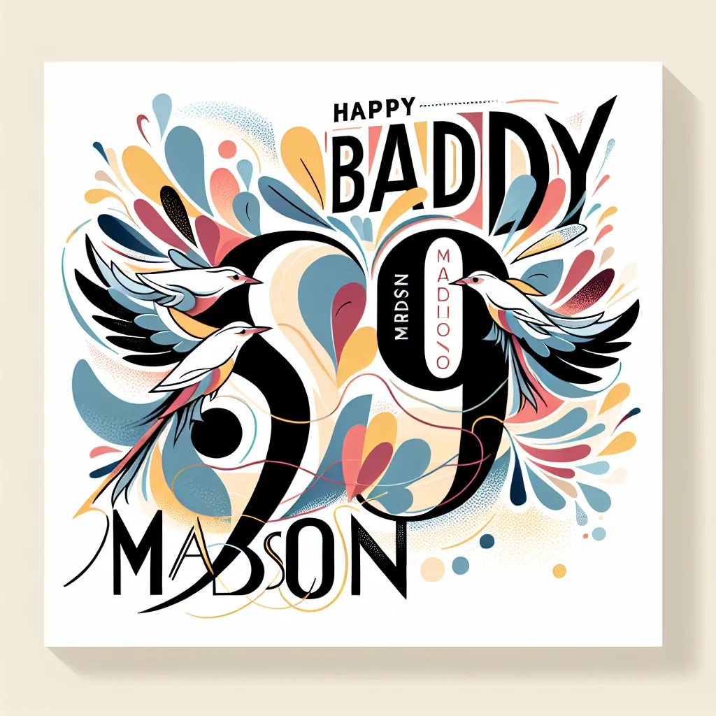 Happy 89th Birthday Madison with Birds Abstract Art Style