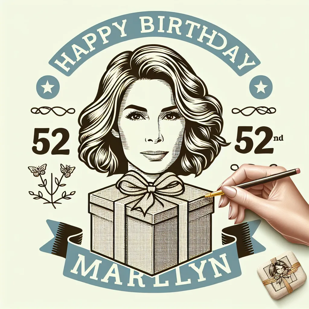 Happy 52nd Birthday Marilyn with Gift Handcrafted DIY Style