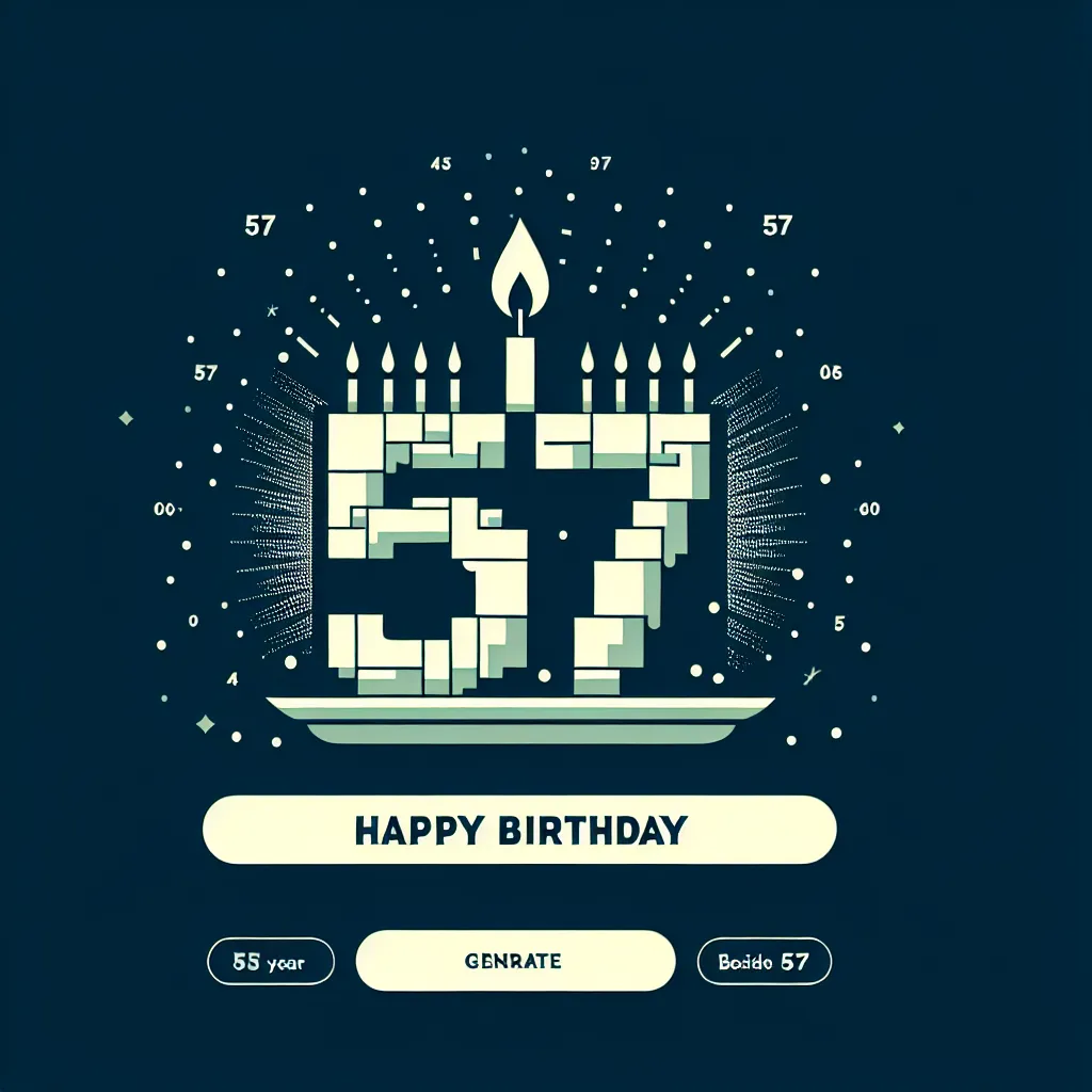 Happy 57th Birthday Mark with Candle Modern Minimalist Style