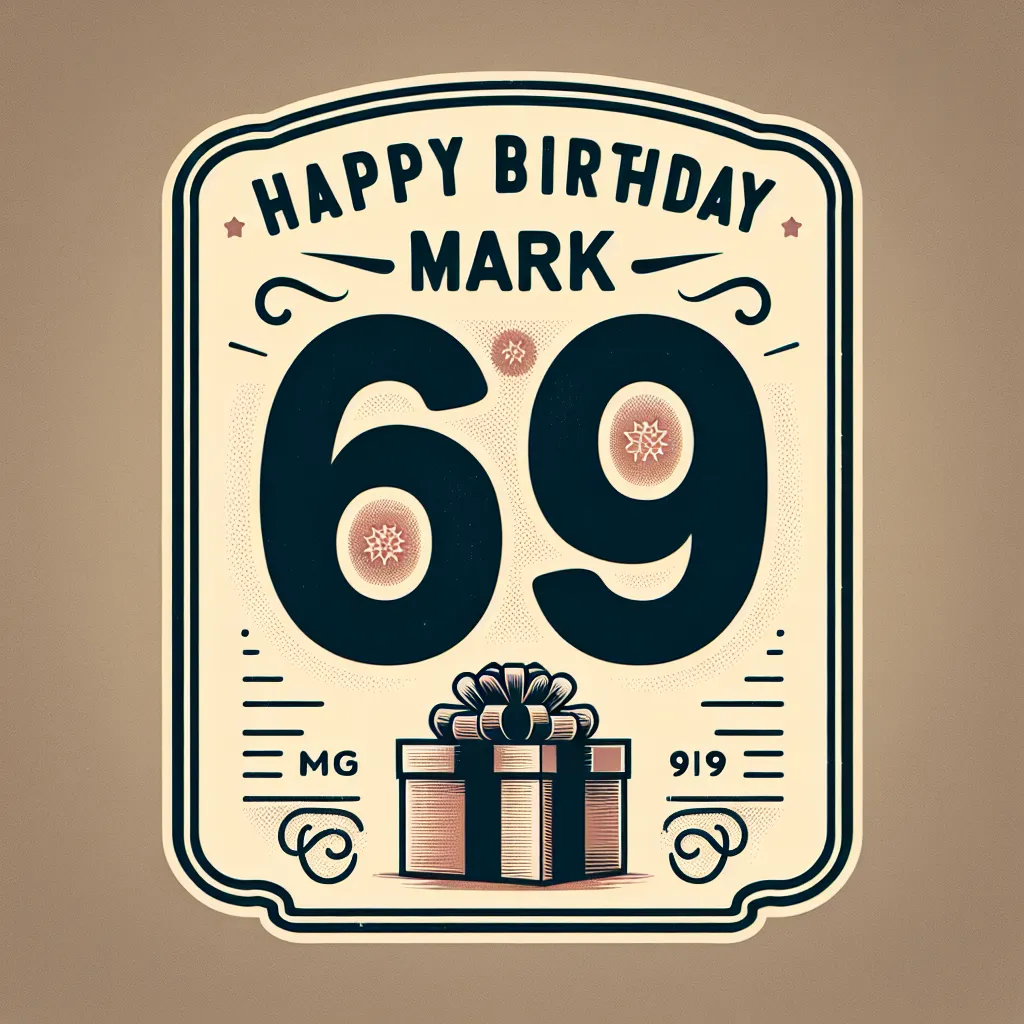 Happy 69th Birthday Mark with Gift Vintage Nostalgic Style