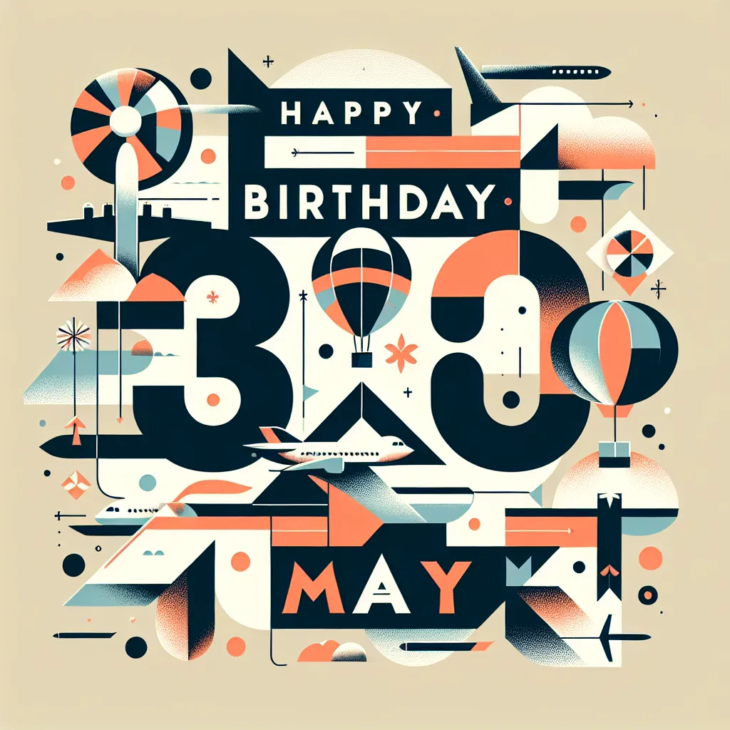 Happy 30th Birthday Mary with Airplanes Modern Minimalist Style