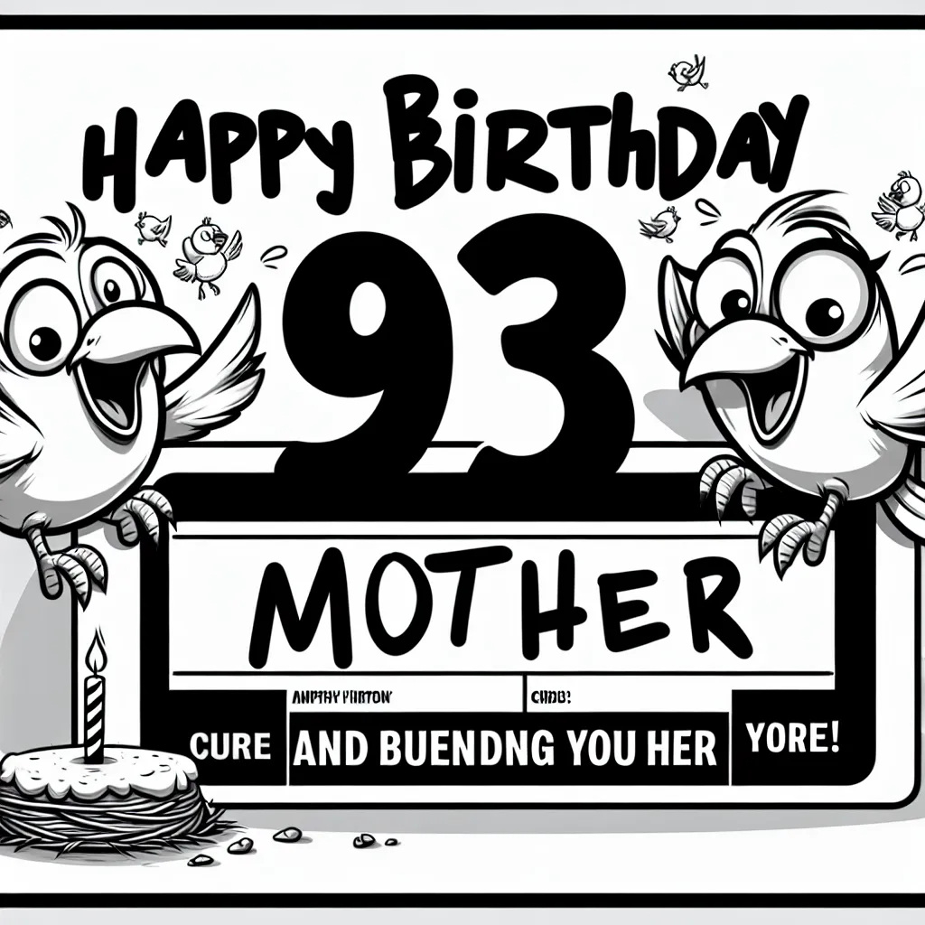 Happy 93rd Birthday Mother with Birds Humorous Funny Style