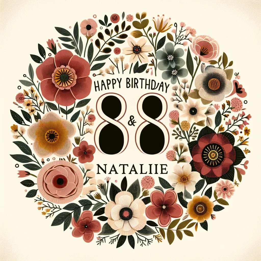 Happy 88th Birthday Natalie with Flowers Nature Floral Style