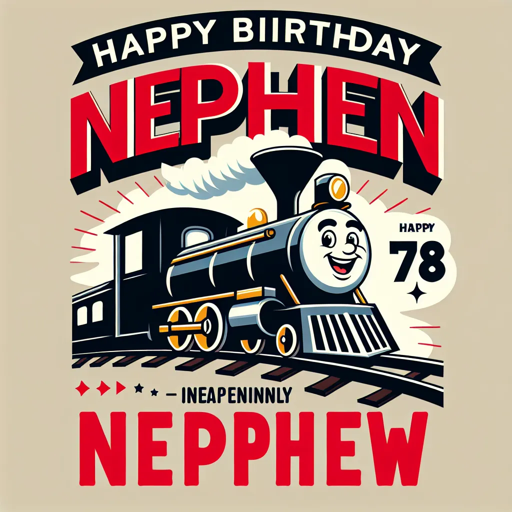 Happy 78th Birthday Nephew with Train Humorous Funny Style