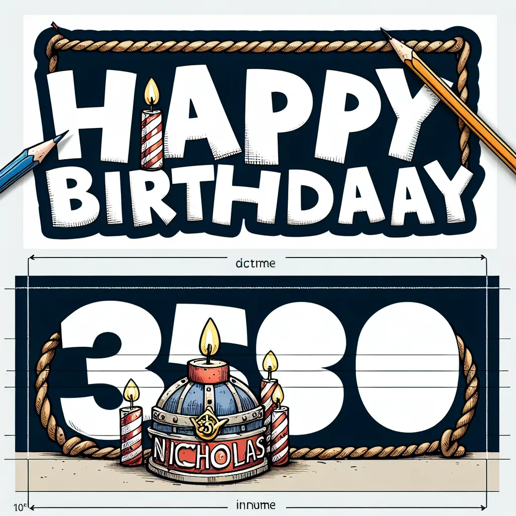 Happy 30th Birthday Nicholas with Candle Illustration Cartoon Style