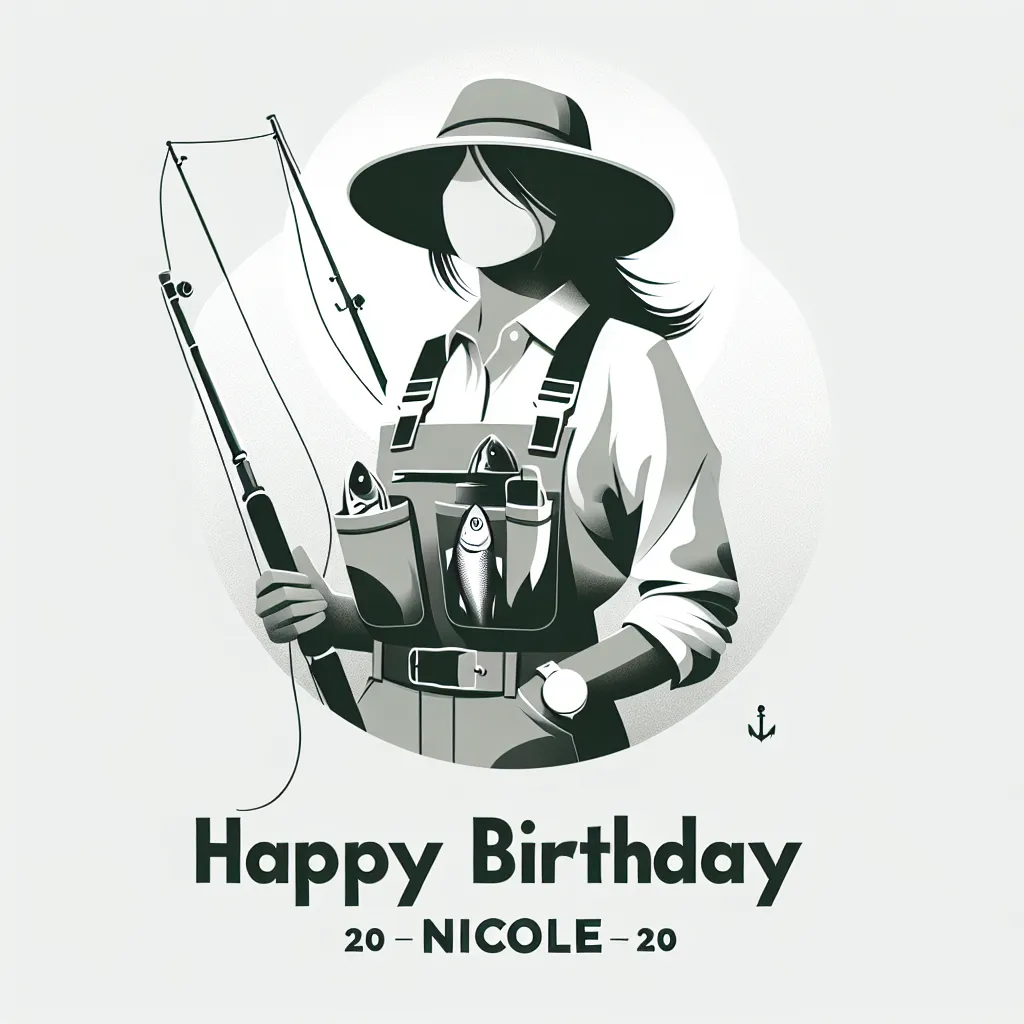 Happy 20th Birthday Nicole with Fisherman Modern Minimalist Style