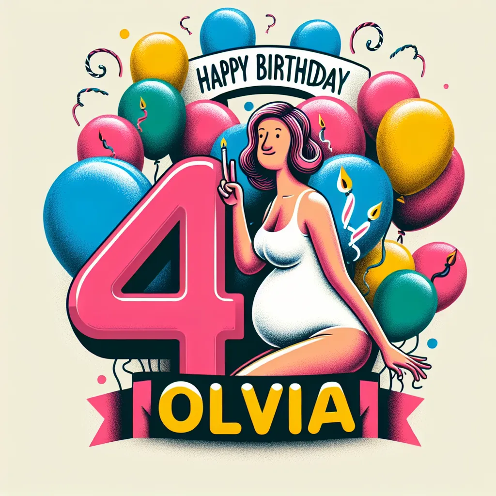 Happy 42nd Birthday Olivia with Balloon Humorous Funny Style