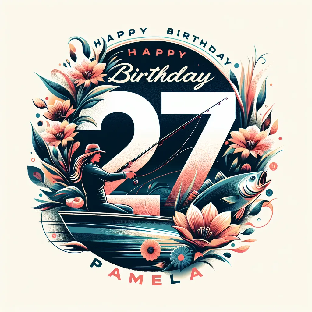 Happy 27th Birthday Pamela with Fisherman Nature Floral Style