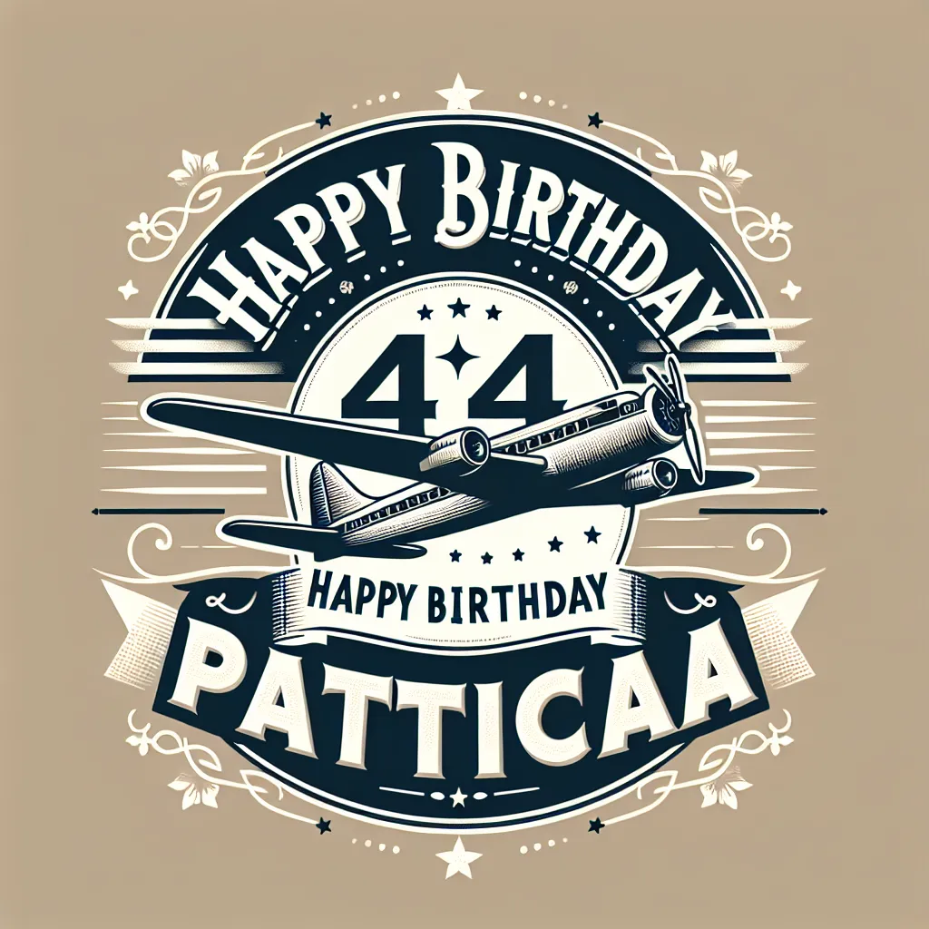 Happy 44th Birthday Patricia with Airplanes Elegant Classic Style