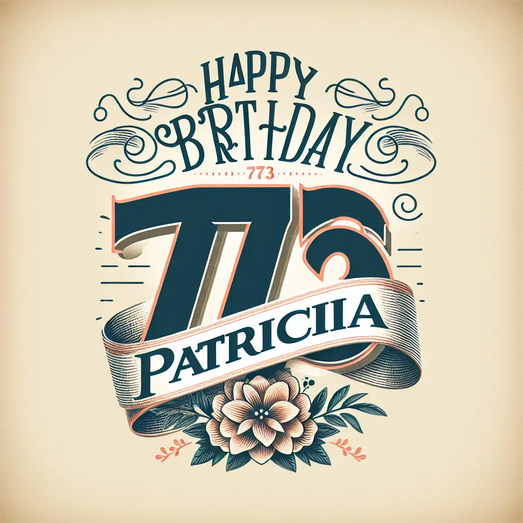 Happy 73rd Birthday Patricia with Ribbon Vintage Nostalgic Style